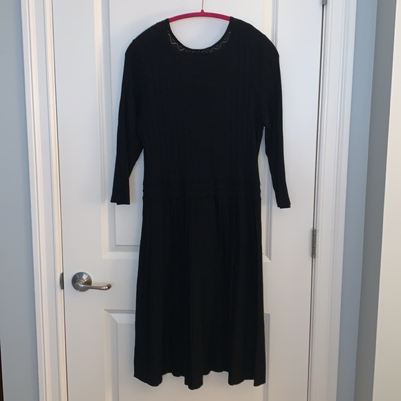 Lane Bryant Pleated Fit & Flare Sweater Dress - 14/16 - Picture 3 of 5